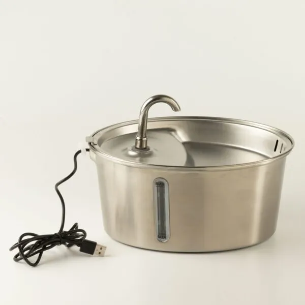 PAW Food Bowls - Electric Water Fountain 2.5 Liter - USB - Stainless Steel (304)