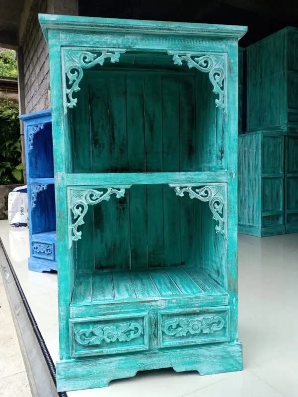 bG9jYWw6Ly9tZWRpYS9ISy8wRC82MFIzMEMxRzZSVjMwREhLLzY1M2ZmMTRhLmpwZWc.webp Albasia Bathroom Cabinet - Turquoise wash
