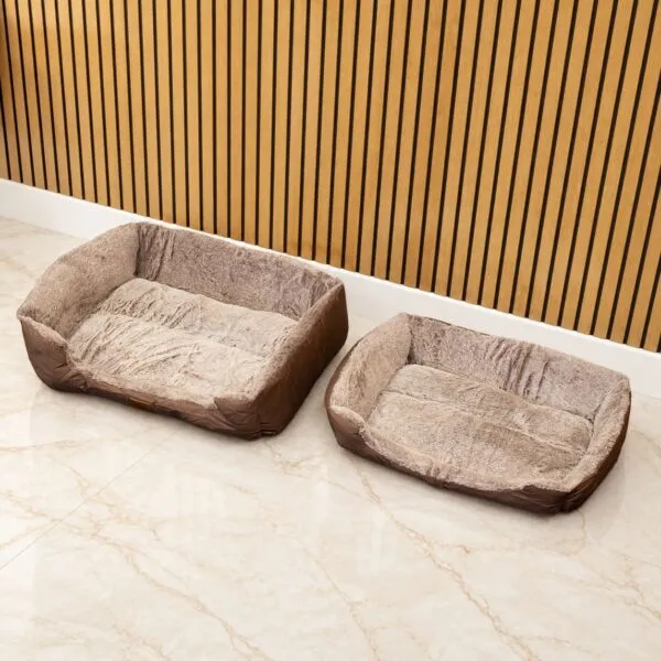 PAW Bed – Small Plush Teddy Brown – 60 × 45 × 17cm