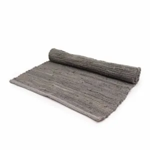 bG9jYWw6Ly9tZWRpYS9ITS84RC82MFIzMEMxRzZXVDM4REhNL2JmYjBmODBmLmpwZWc.webp Medium Indian Handloom Cotton Rug - Charcoal