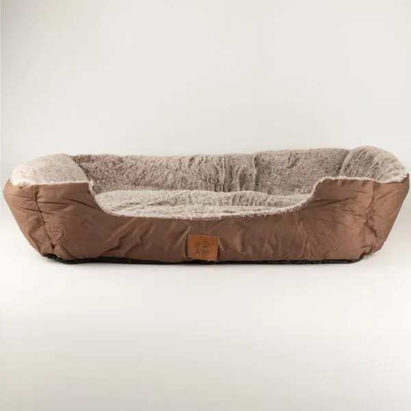 PAW Bed – Small Plush Teddy Brown – 60 × 45 × 17cm