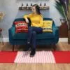 bG9jYWw6Ly9tZWRpYS9IUC80Qy82MFIzMEMxRzZSVks0Q0hQLzgzY2QyYjNkLmpwZWc.webp Indian Cotton Rug - 70x170cm - Red/Pink