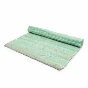 bG9jYWw6Ly9tZWRpYS9IUC84RC82MFIzMEMxRzZXVDM4REhQLzk1MmE5ZmUyLmpwZWc.webp Medium Indian Handloom Cotton Rug - Aqua