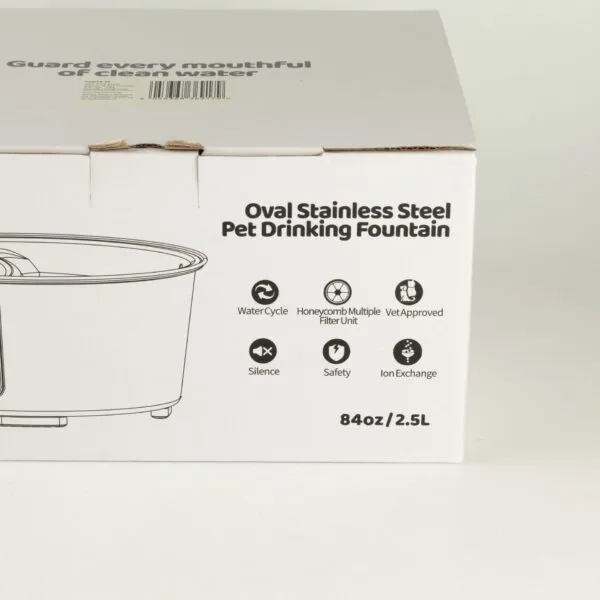 PAW Food Bowls - Electric Water Fountain 2.5 Liter - USB - Stainless Steel (304)