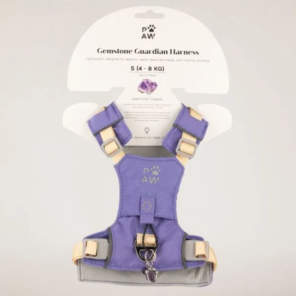 PAW - S (4-8Kg) Dog Step-in Guardian Harness with Reflective Mesh - Lavender - Amethyst Charm