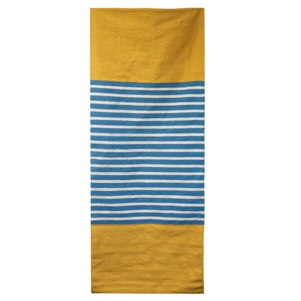 bG9jYWw6Ly9tZWRpYS9TRy80Qy82MFIzMEMxRzZSVks0Q1NHLzdhZTY3NDgxLmpwZWc.webp Indian Cotton Rug - 70x170cm - Yellow/ Blue