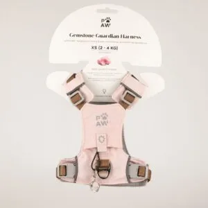 bG9jYWw6Ly9tZWRpYS9TSC80Qy82MFIzMEMxSjZSVEs0Q1NIL2MwZGMzOWNmLmpwZw.webp PAW - XS (2-4Kg) Dog Step-in Guardian Harness with Reflective Mesh - Soft Pink - Rose Quartz Charm