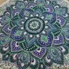 Small Mandala Roundie Cotton Art (130cm) - Teal and  Blue