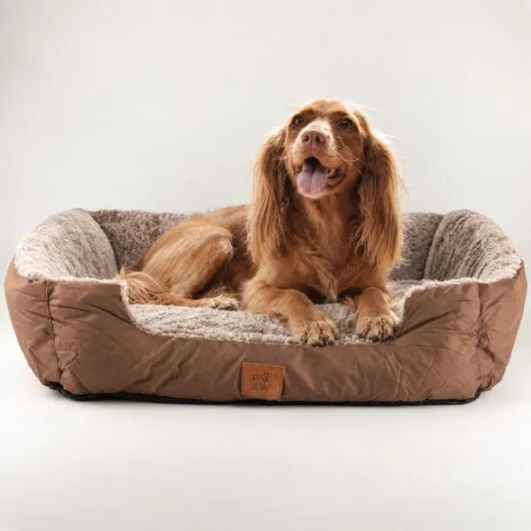 bG9jYWw6Ly9tZWRpYS9TSy9FRC82MFIzMEMxSjZSVktFRFNLL2Y3MjI3NGMxLmpwZw.webp PAW Bed – Medium Plush Teddy Brown – 70 × 55 × 18cm