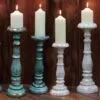 Medium Candle Stand - Turquois Gold
