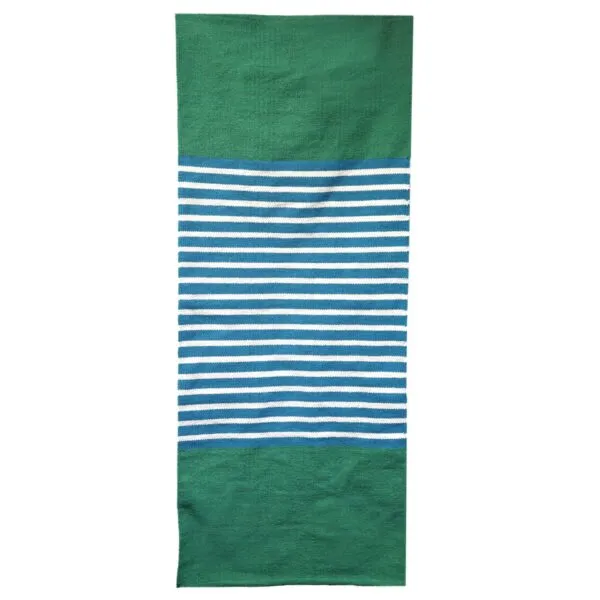 bG9jYWw6Ly9tZWRpYS9TUi80Qy82MFIzMEMxRzZSVks0Q1NSLzEyNDIwY2VjLmpwZWc.webp Indian Cotton Rug - 70x170cm - Blue/ Green