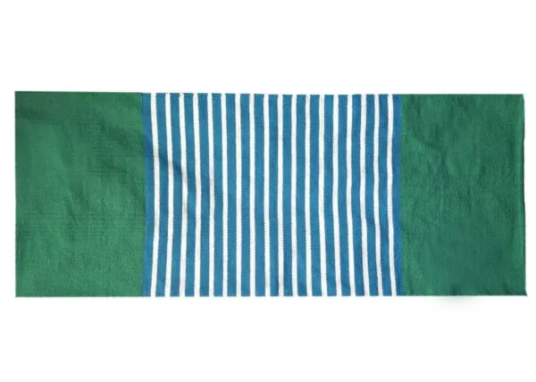 bG9jYWw6Ly9tZWRpYS9TUy80Qy82MFIzMEMxRzZSVks0Q1NTLzgyODdhMjU0LmpwZWc.webp Indian Cotton Rug - 70x170cm - Blue/ Green