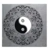 Mandala Tapestry Cotton Black And White Yin-Yang Design Hand-printed black and white cotton tapestry featuring a mandala Yin-Yang design.
