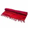 Runner Rug Hand-Woven Rag Wool Red Multicoloured Stripes Partially unrolled hand-woven red rag wool runner rug with vibrant multicoloured stripes.