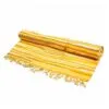 Striped Area Rug Handwoven Cotton Yellow And Gold Tassels Handwoven yellow, gold and white striped cotton rug featuring fringe tassels.