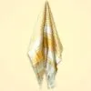 Peshtemal Towel Turkish Cotton Yellow Striped Fringe Yellow striped Turkish cotton peshtemal hammam towel with traditional hand-tied fringes.